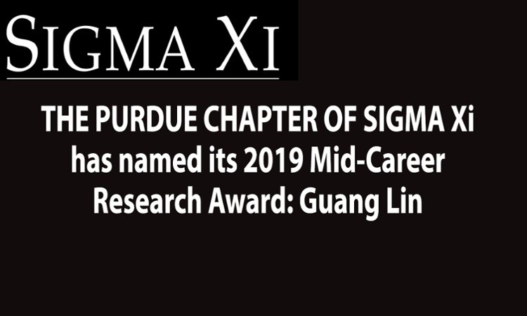 Guang Lin received the 2019 Sigma Xi Mid-Career Research Award
